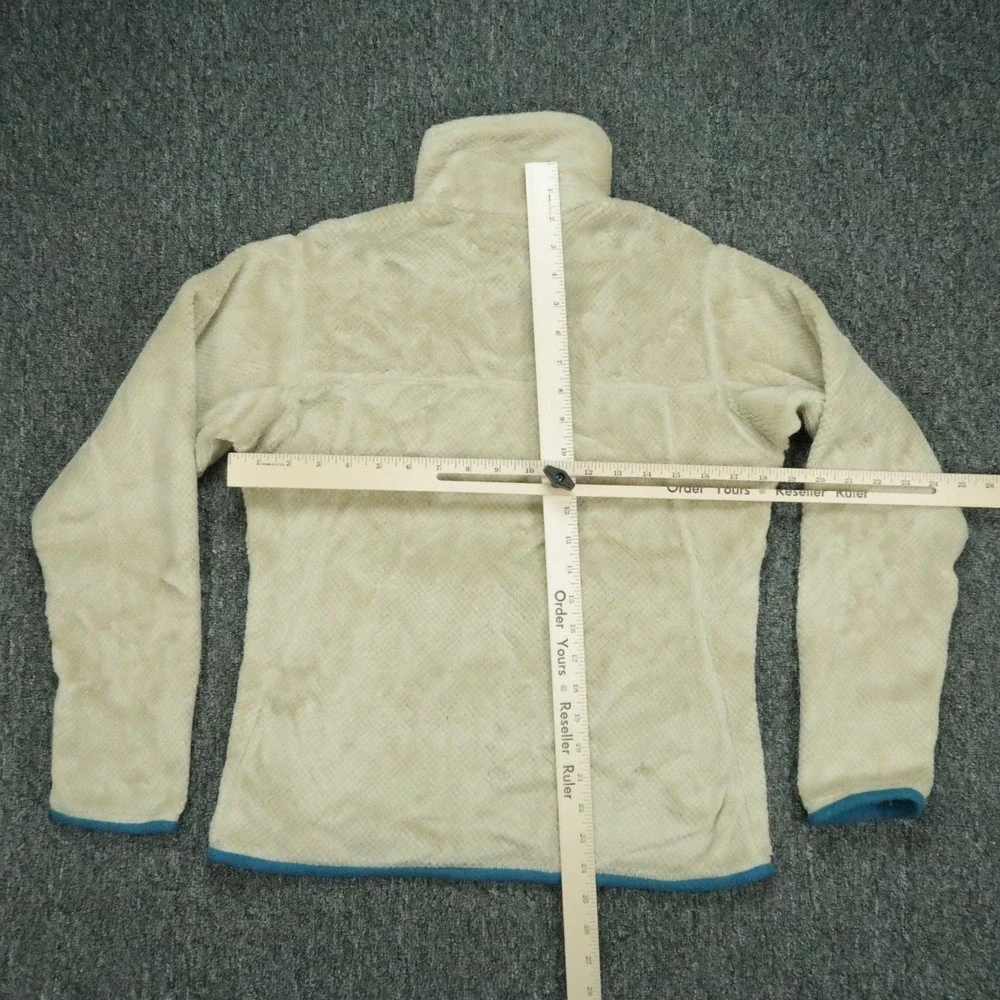 Patagonia Sweater Womens Small Beige Blue Re-Tool Snap-T Pullover Fleece